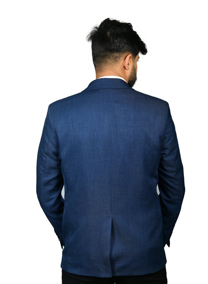 men's blazer linen material-blue color - Image 3